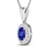 0.62ctw 14K White Gold Tanzanite and White Diamond Pendant with 18 inch
Cable Chain