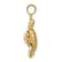 14k Yellow Gold Textured Sea Turtle with Moveable Head and Legs Pendant