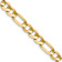 14k Yellow Gold 6mm Solid Concave Open Figaro Chain
