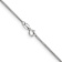 Rhodium Over 14k White Gold 1.3mm Solid Curb 22 Inch Chain