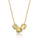 Cube Beaded Statement Necklace In 14K Gold Over Brass