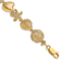 14k Yellow Gold Textured Starfish, Shell and Clam Link Bracelet