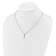 Rhodium Over Sterling Silver Polished Cubic Zirconia Bar Necklace