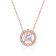 Round White Topaz 14K Rose Gold Over Sterling Silver Pendant with Chain
