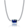 Sapphire Color CZ Solitaire Necklace In Sterling Silver