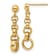 14k Yellow Gold Polished Circle Link Dangle Earrings