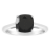8mm Square Cushion Black Onyx Rhodium Over Sterling Silver Ring