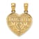 14K Yellow Gold Satin and Polished DAUGHTER-MOM Break Apart Heart Pendant