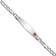 Rhodium Over 14k White Gold Medical Soft Diamond Shape Red Enamel Figaro
Link ID Bracelet