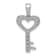 Rhodium Over 14K White Gold 1/20ct. Diamond Heart Key Pendant