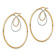 14k Two-tone Diamond-Cut 1 3/4" Twisted Circle Inside Hoop Earrings
