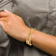 14k Yellow Gold Polished and Textured Multi Tube Cuff Bangle
