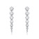 Linear Fringe CZ Drop Earrings In Sterling Silver