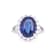 8.31 Ctw Blue Sapphire and 1.42 Ctw White Diamond Ring in 14K WG