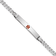 Rhodium Over 14k White Gold Medical Red Enamel Flat Curb Link ID Bracelet