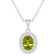 8x6mm Oval Peridot and White Topaz Accent Rhodium Over Sterling Silver
Halo Pendant w/Chain