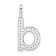 14K White Gold Diamond Lower Case Letter D Initial Pendant