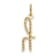 10K Yellow Gold Polished Letter h Initial Charm