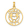14k Yellow Gold OCEAN CITY with Dolphins Pendant