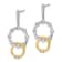 14K Two-tone Lab Grown Diamond SI1/SI2, G H I, Fancy Circle Drop Post Earrings