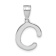 Rhodium Over 14k White Gold Polished Bubble Letter C Initial Pendant