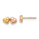 14k Yellow Gold and 14k Rose Gold Double Hearts Stud Earrings