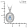 Sky Blue Topaz And White Diamond Sterling Silver Pendant With Chain 0.50ctw