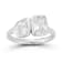 Rachel Zoe White CZ Toi et Moi Ring in Rhodium Over Sterling Silver