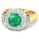 2.8ctw Green Emerald and Diamond 14K Yellow Gold Halo Ring