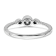 Rhodium Over 14K Gold Roped Band Petite Round Diamond Ring 0.10ctw