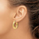 14k Yellow Gold 1/1" Polished Woven Textured Round Hoop Earrings