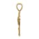14k Yellow Gold Textured Aruba On Palm Tree Pendant
