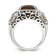 Brown Smoky Quartz Sterling Silver with 14K Gold Accent Antiqued Ring