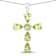 Green Peridot Rhodium Over Sterling Silver Cross Pendant With Chain