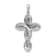 Rhodium Over 14K White Gold White and Blue Diamond Cross Pendant