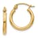 14K Yellow Gold 15mm x 2mm  Polished Lightweight Tube Hoop Earrings