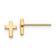 14k Yellow Gold Children's Cross Stud Earrings
