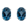 6x4mm Oval London Blue Topaz 14k White Gold Stud Earrings