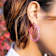 14K Yellow Gold Over Sterling Silver Painted Hoops in Rainbow