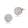 CZ Halo Stud Earrings In 18K Rose Gold Over Brass