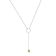 Round Peridot Rhodium Over Sterling Silver Dainty Necklace, 0.30ct