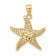 14k Yellow Gold Diamond-Cut Polished Filigree Starfish Pendant