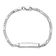 Rhodium Over 14k White Gold Figaro Link ID Bracelet