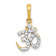 14K Two-tone Gold  Diamond Om Pendant
