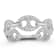 Sterling Statements Rhodium Over Sterling Silver Pave Mariner Link Ring