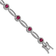 Rhodium Over Sterling Silver Fancy Lab Created Ruby and Cubic Zirconia Bracelet