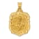 14K Yellow Gold Polished and Satin St. Michael Badge Medal Hollow Pendant