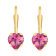 5mm Heart Shape Pink Topaz 10k Yellow Gold Drop Earrings
