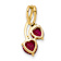 14K Two-tone Gold  Lab Created Ruby and Diamond Double Heart Pendant