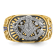 10K Two-Tone Yellow and White Gold Men's Textured and Enameled Masonic
Blue Lodge Ring